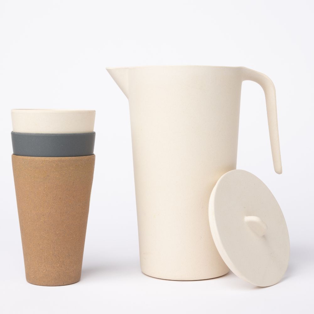 Bamboo Jug Lid and Bamboo Cups